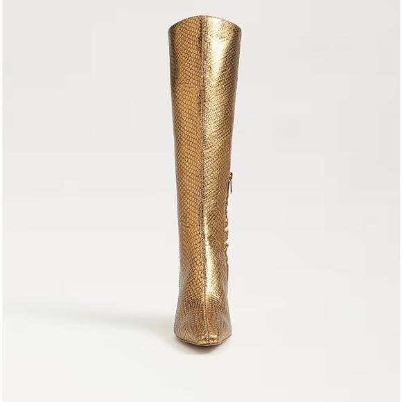 NWT Sam Edelman Sylvia Knee High Boot Medallion Gold Snake wide calf sz 6.5 - Picture 5 of 13